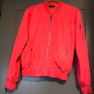 Hot Pink Sports Bomber Jacket